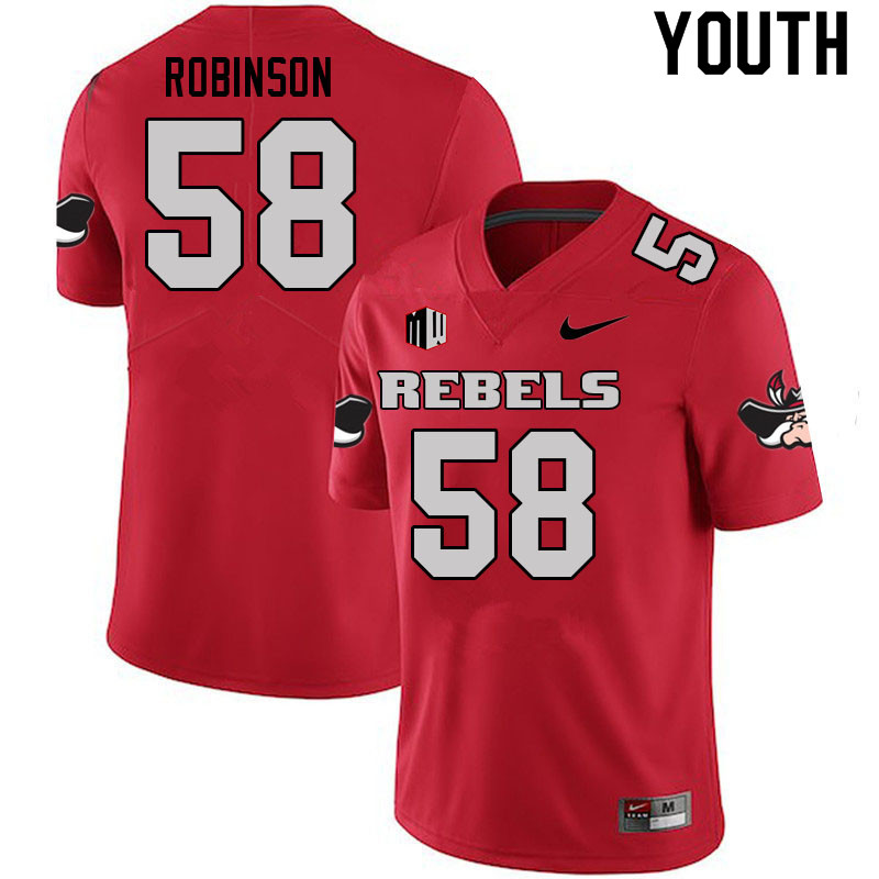 Youth #58 Seth Robinson UNLV Rebels College Football Jerseys Sale-Scarlet - Click Image to Close